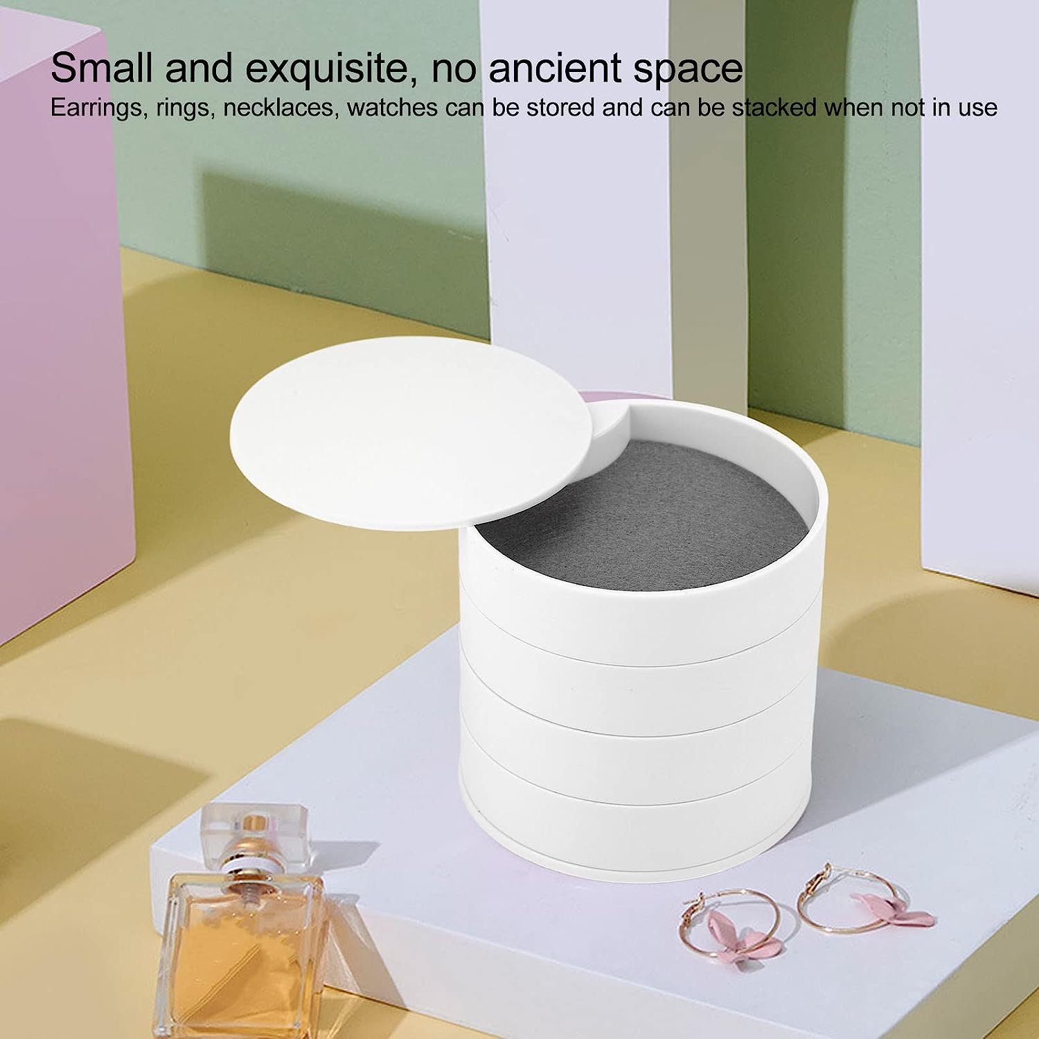 4091 4 Layers Jewellery Box, 360 Degree Rotating Jewelry Box, Jewelry and Earring Organizer Box with Mirror, Accessory Storage Box 4091 4 Layers Jewellery Box, 360 Degree Rotating Jewelry Box, Jewelry and Earring Organizer Box with Mirror, Accessory Storage Box